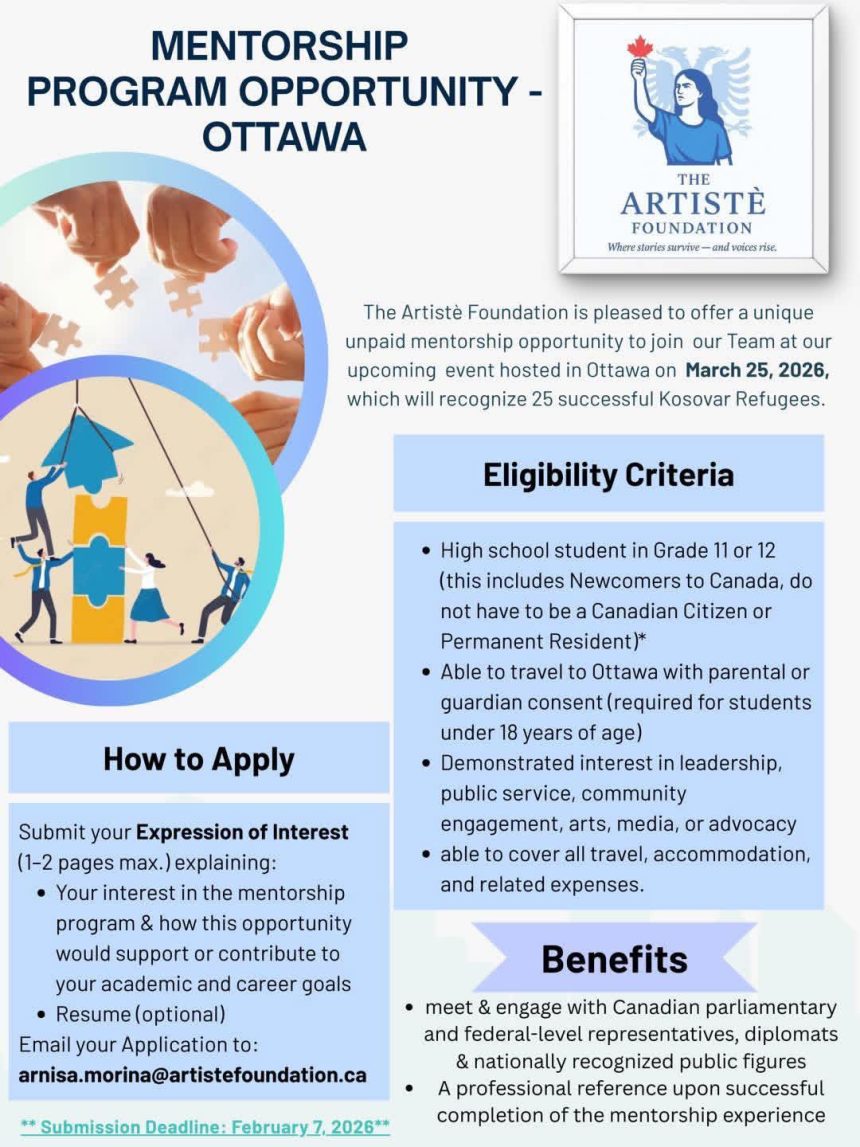 ATTENTION HIGH SCHOOL STUDENTS:  We are excited to announce a Mentorship Opport...