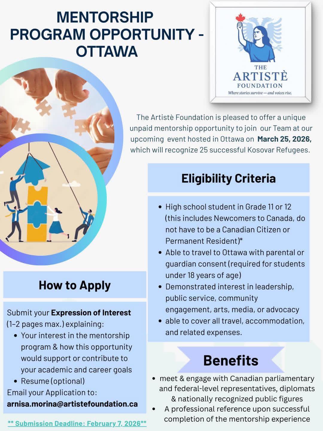 ATTENTION HIGH SCHOOL STUDENTS:  We are excited to announce a Mentorship Opport...