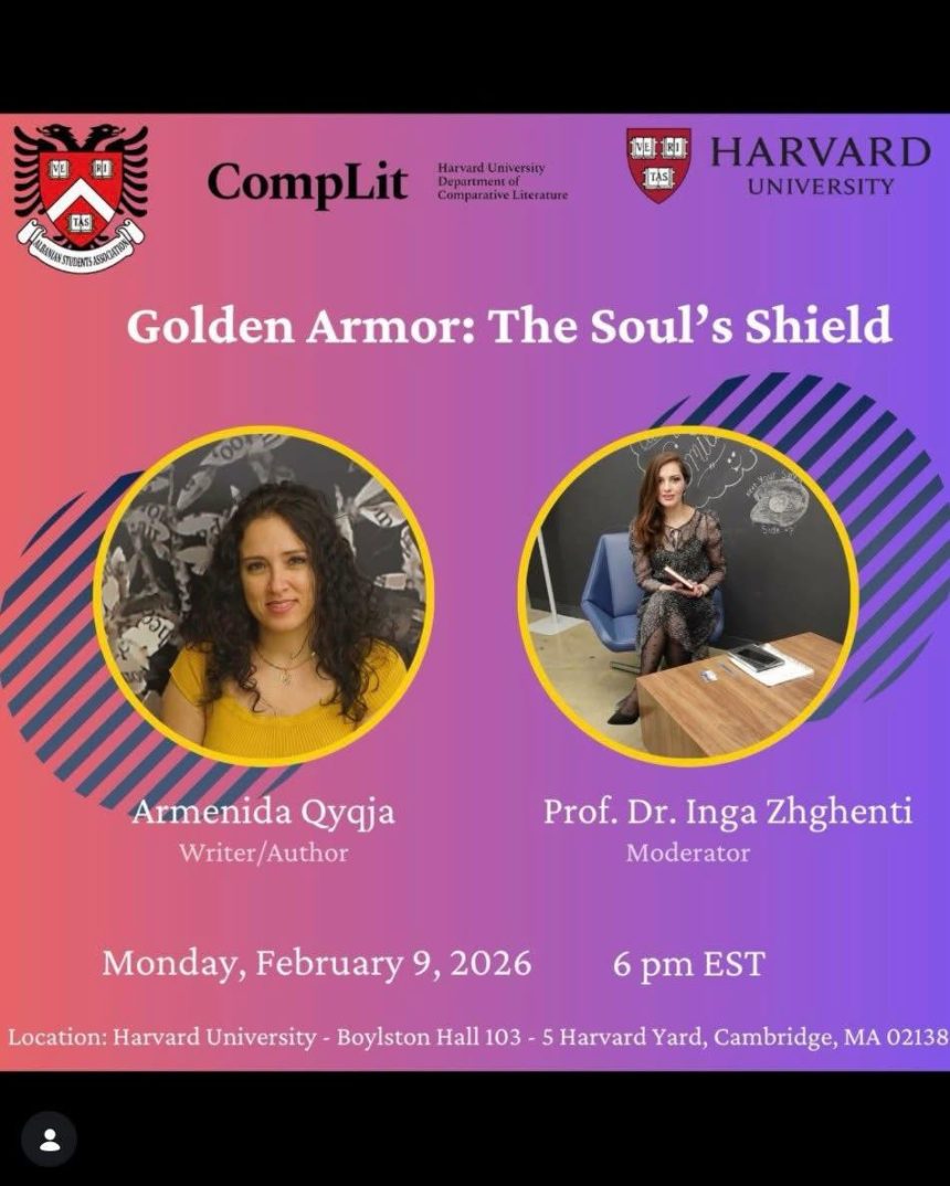 Shkrimtarja shqiptare Armenida Qyqja prezantohet në Harvard University  Të hënën...